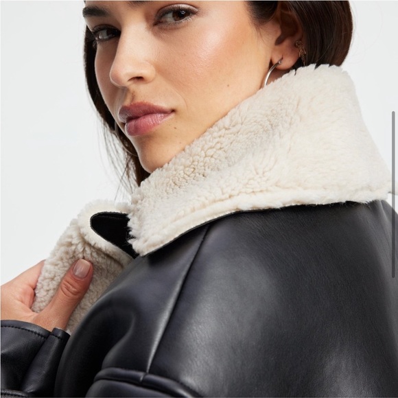 Good American Bomber style vegan leather jacket size 5/6 (2XL/3XL) New!! - Picture 9 of 10